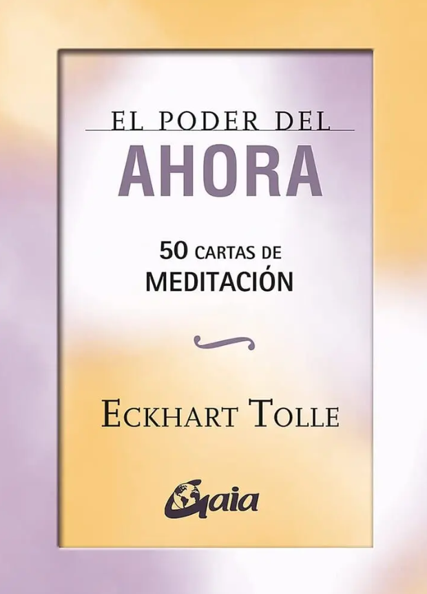 Caja y cartas de El poder del ahora. 50 cartas de meditación, set de mindfulness disponible en Oso Libros Uruguay.