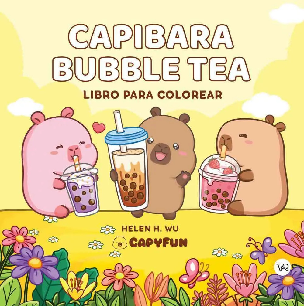 Capibara Bubble Tea, libro para colorear